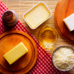 a variety of food items like butter, margarine, olive oil and cheese